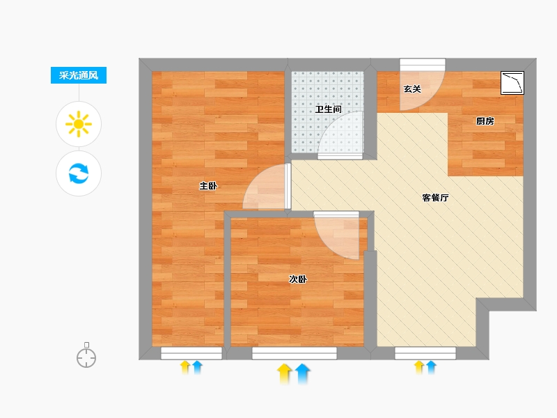 河北省-廊坊市-甜城三九街区-34.09-户型库-采光通风