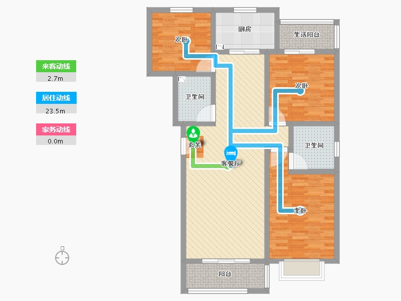 陕西省-宝鸡市-东仁新城D区-93.33-户型库-动静线