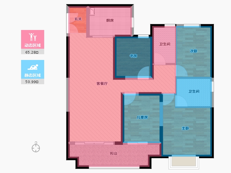 山东省-临沂市-金泰瑞府-101.60-户型库-动静分区