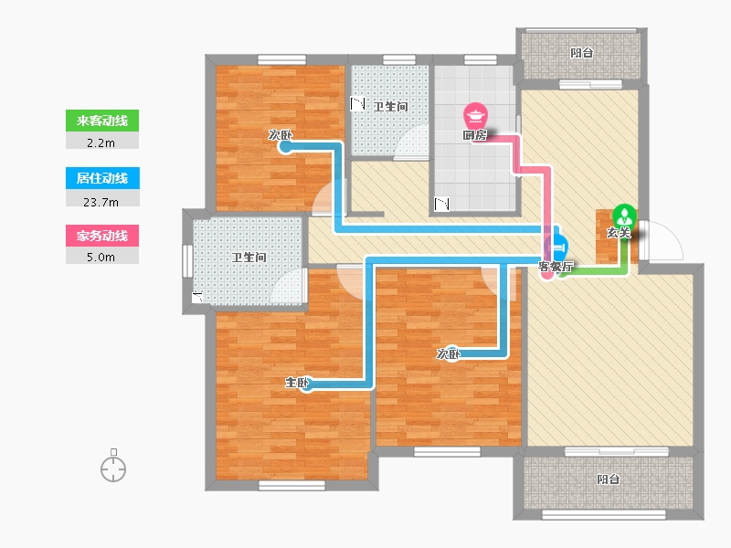 浙江省-杭州市-金竹新城-106.19-户型库-动静线