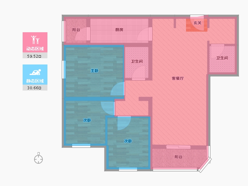 北京-北京市-新纪家园-78.07-户型库-动静分区