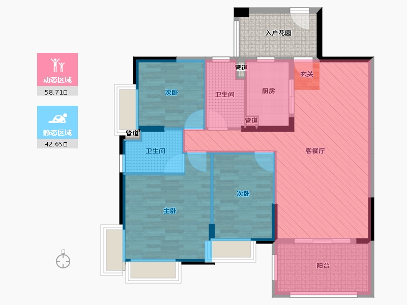 广东省-东莞市-碧水天源-97.35-户型库-动静分区