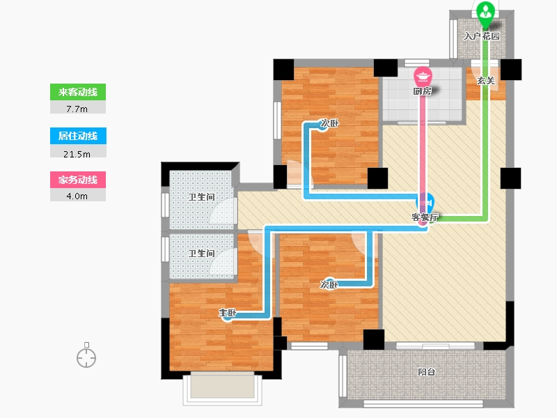 福建省-泉州市-玉龙小区-89.89-户型库-动静线