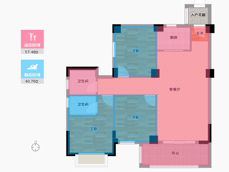 福建省-泉州市-玉龙小区-89.89-户型库-动静分区