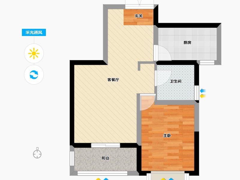 青海省-西宁市-城馨天悦-47.05-户型库-采光通风