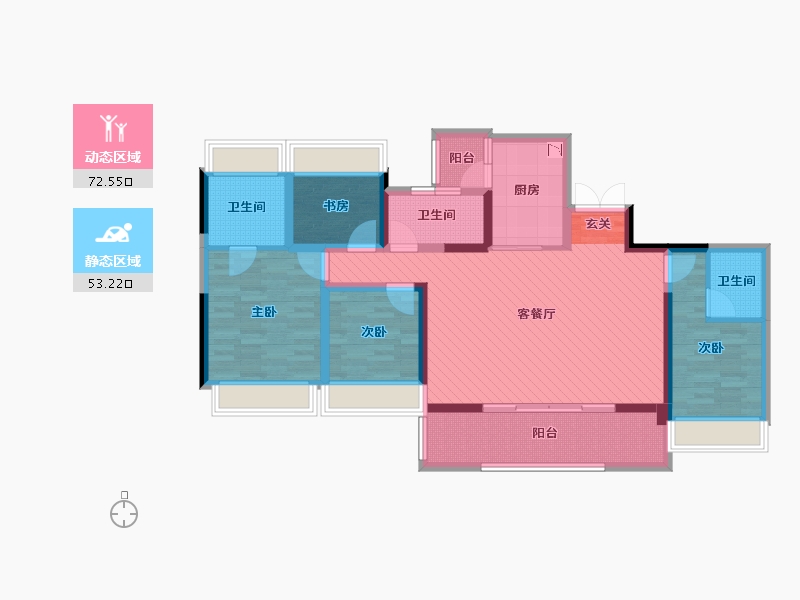 四川省-成都市-蓝光长岛-109.12-户型库-动静分区