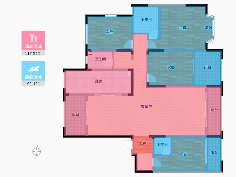 山东省-潍坊市-孚日锦绣花园-192.46-户型库-动静分区