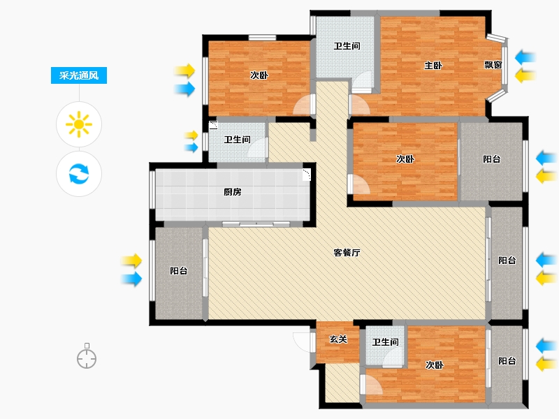 山东省-潍坊市-孚日锦绣花园-192.46-户型库-采光通风