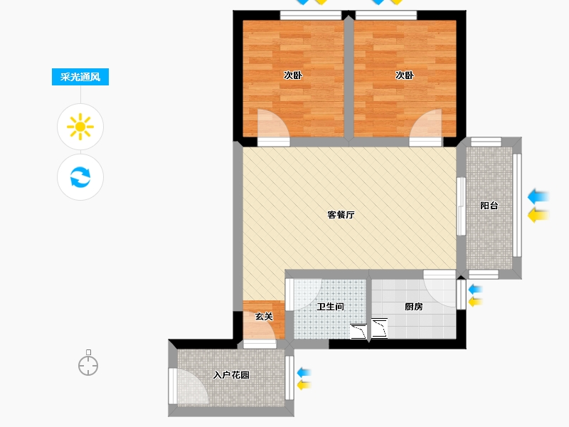 河南省-郑州市-万创学区一号-52.02-户型库-采光通风