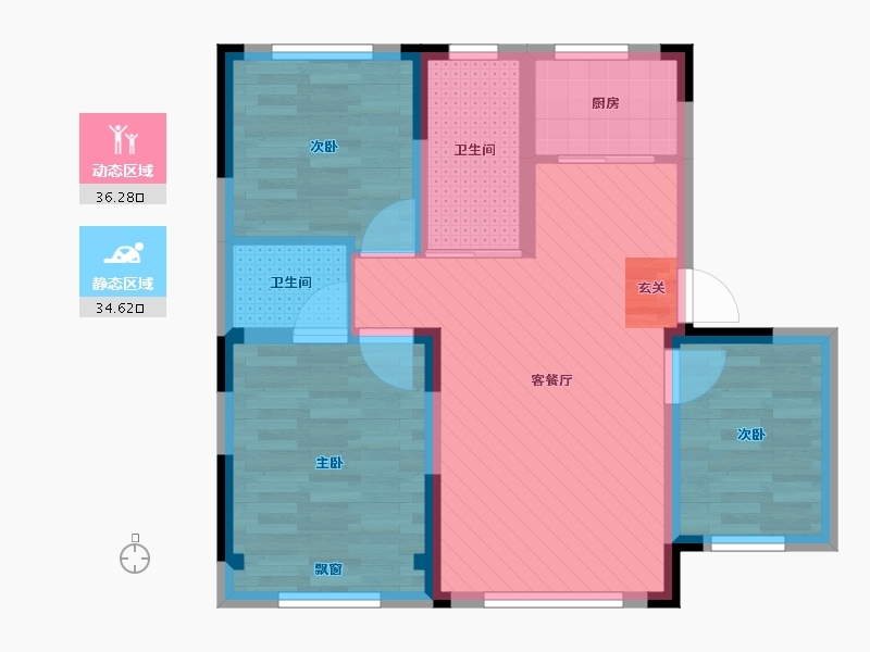 吉林省-长春市-新星宇之悦-61.52-户型库-动静分区