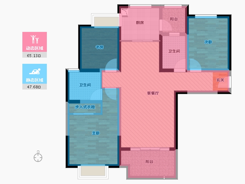 江苏省-苏州市-可逸兰亭-97.86-户型库-动静分区