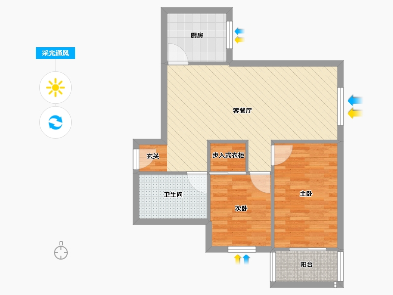 北京-北京市-慧忠里101号楼-62.92-户型库-采光通风