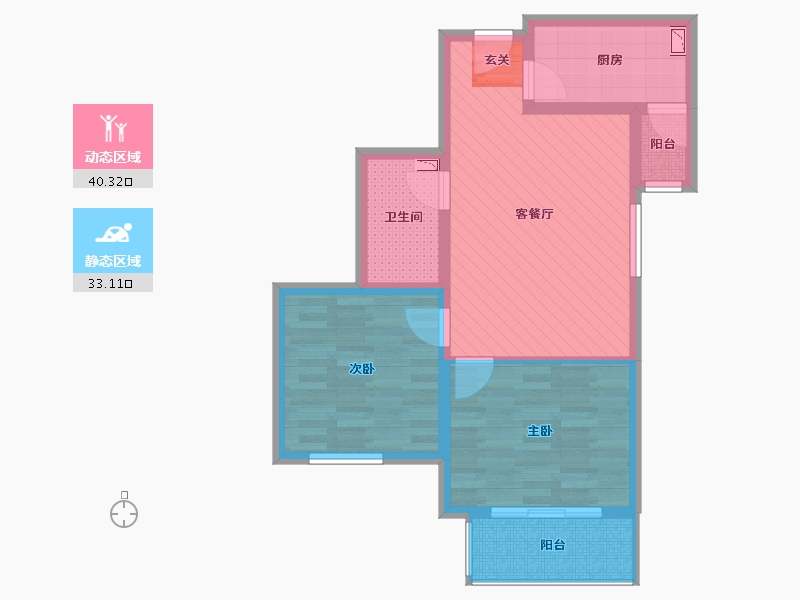 北京-北京市-榆树馆西里-4号楼-63.99-户型库-动静分区