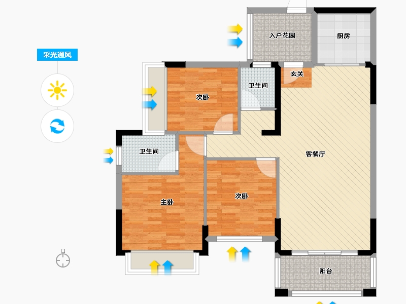 广西壮族自治区-防城港市-盛天江畔-93.61-户型库-采光通风