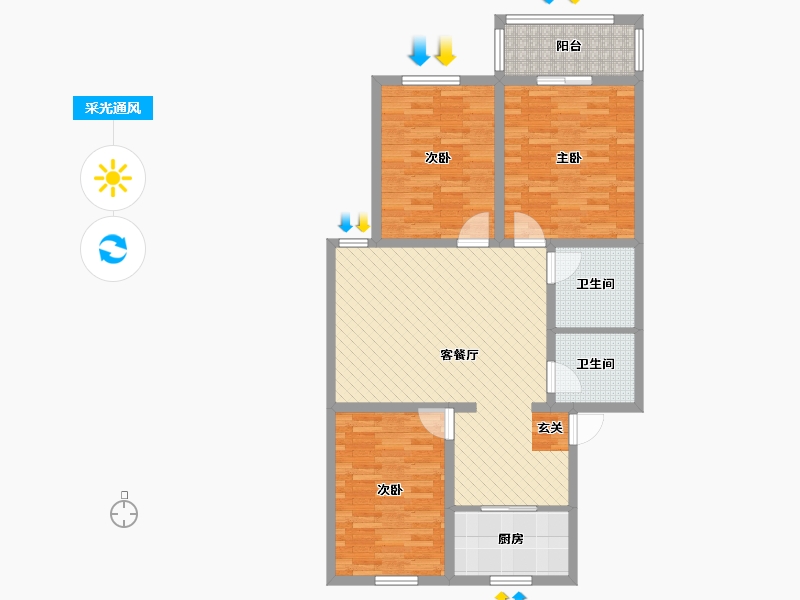 陕西省-西安市-千户社区-96.26-户型库-采光通风