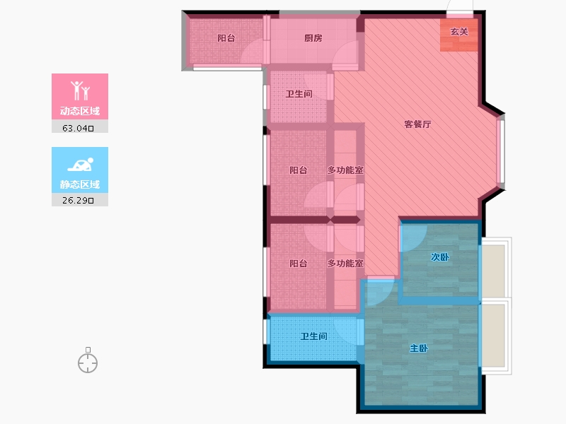 四川省-成都市-时代金悦-75.25-户型库-动静分区