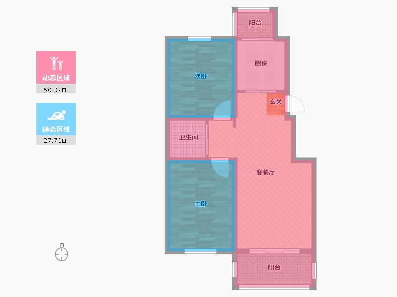 山西省-朔州市-世纪绿城二期-68.04-户型库-动静分区