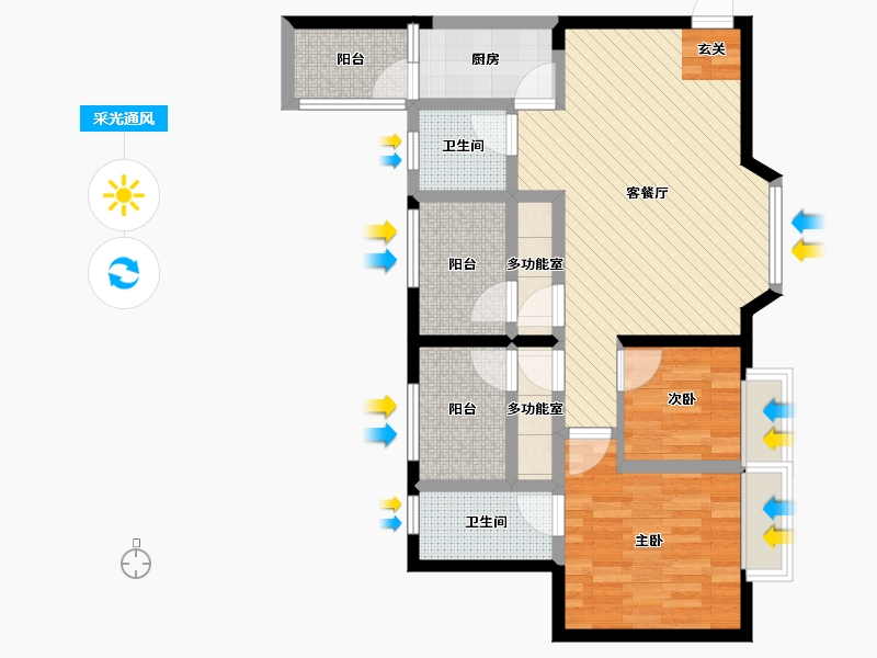 四川省-成都市-时代金悦-75.25-户型库-采光通风