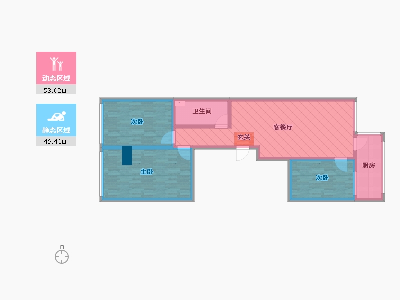 山西省-吕梁市-袁家庄安置楼-90.05-户型库-动静分区