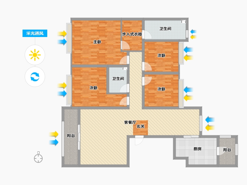 江苏省-徐州市-久隆澜桥-150.00-户型库-采光通风