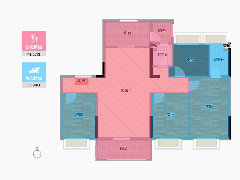 广东省-清远市-山湖城-120.00-户型库-动静分区