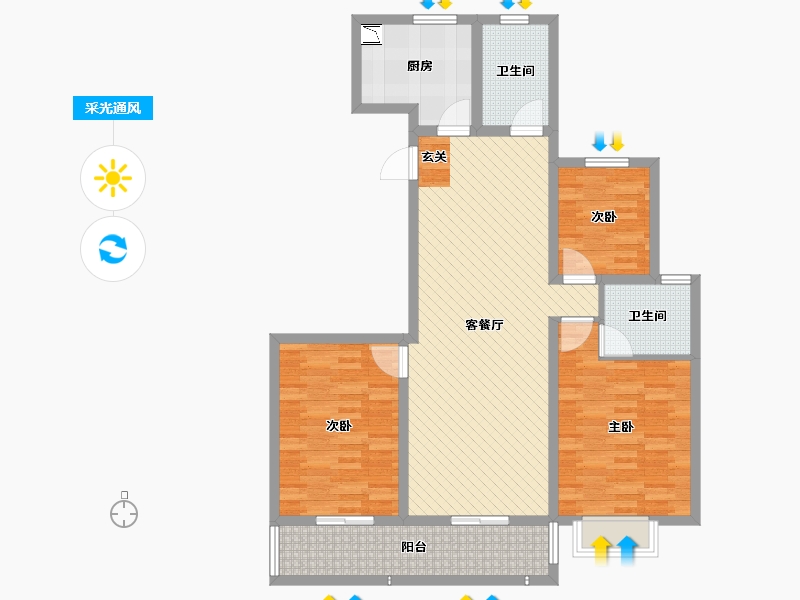 江苏省-南通市-信拓・东港国际-101.12-户型库-采光通风