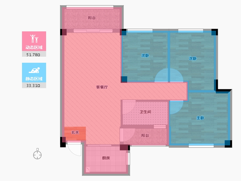 广西壮族自治区-桂林市-象山博望园-75.36-户型库-动静分区