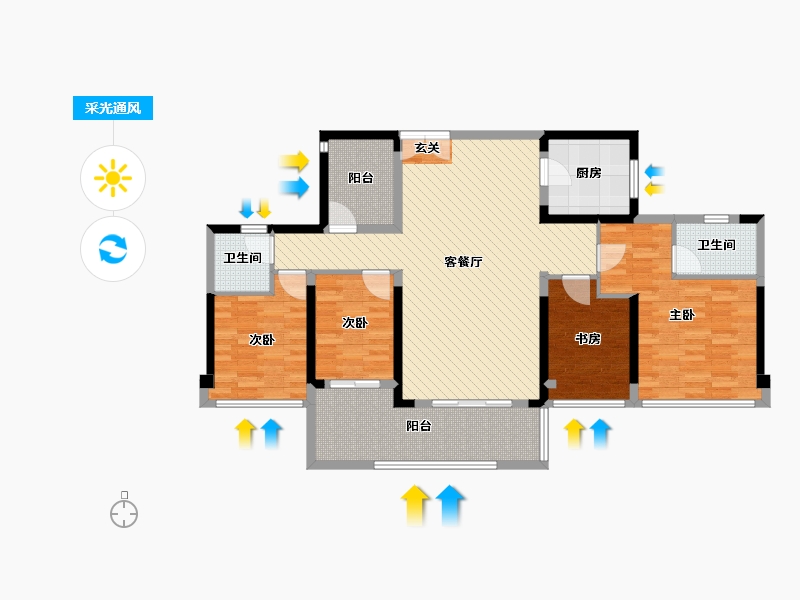 广东省-深圳市-光明一号-118.41-户型库-采光通风