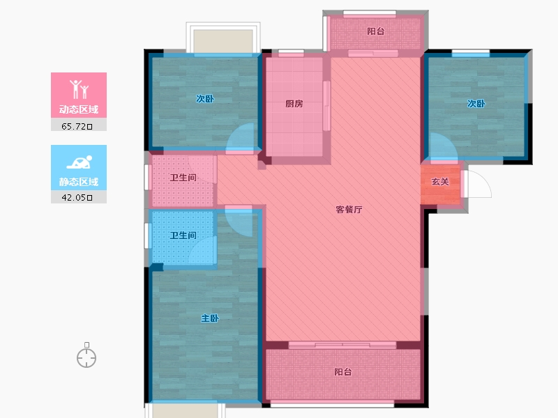 湖南省-常德市-青年城-93.84-户型库-动静分区