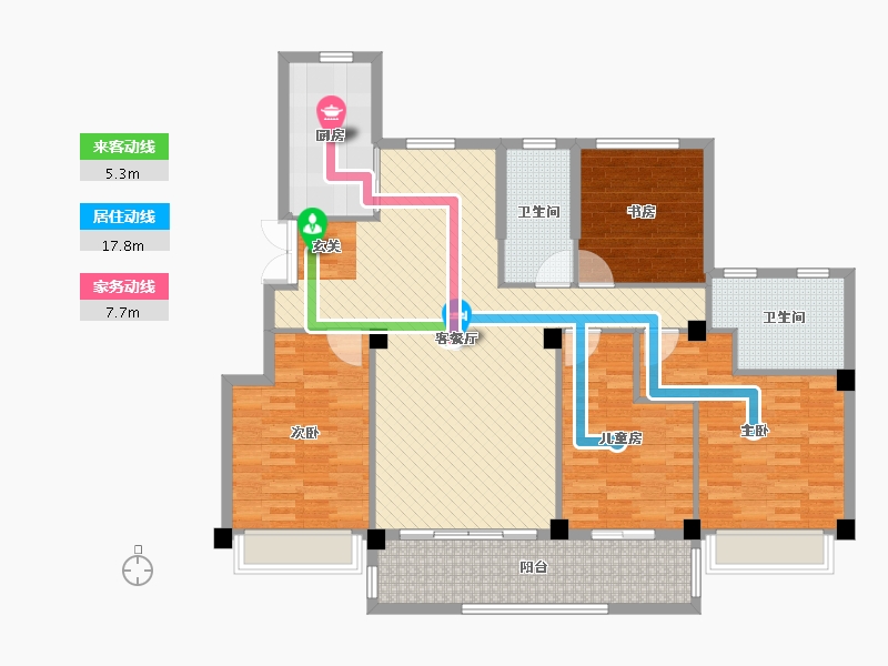 浙江省-嘉兴市-优优花园二期-127.97-户型库-动静线