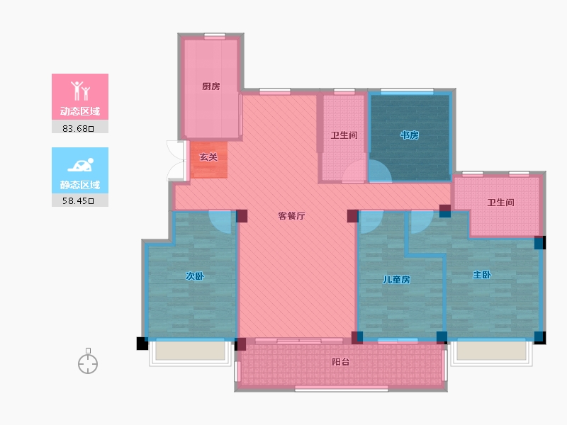 浙江省-嘉兴市-优优花园二期-127.97-户型库-动静分区