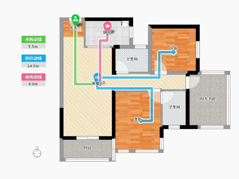 广西壮族自治区-南宁市-南宁中海国际社区-75.48-户型库-动静线