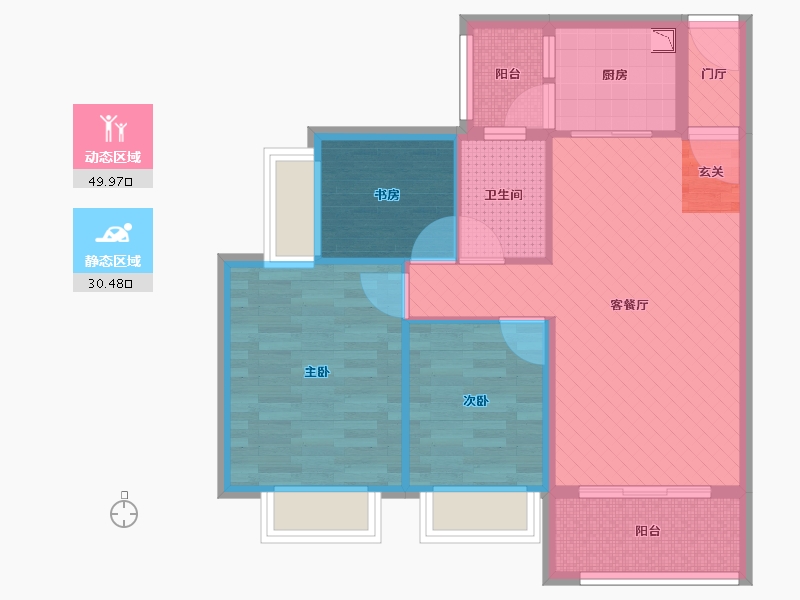 青海省-海南藏族自治州-四季康城荣和新城-70.30-户型库-动静分区