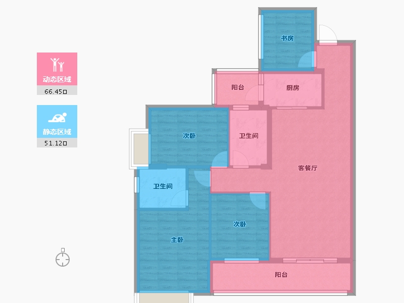 广西壮族自治区-河池市-丹州悦府-105.53-户型库-动静分区