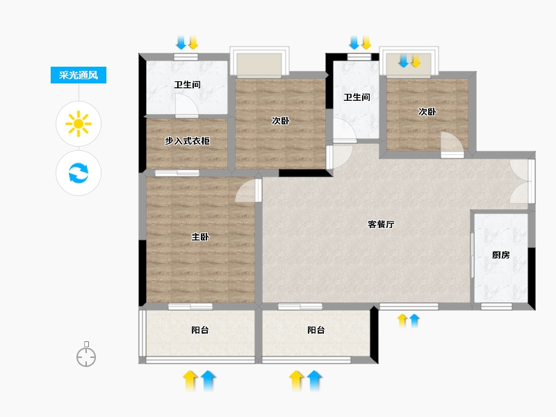 四川省-德阳市-万象国际城-101.79-户型库-采光通风