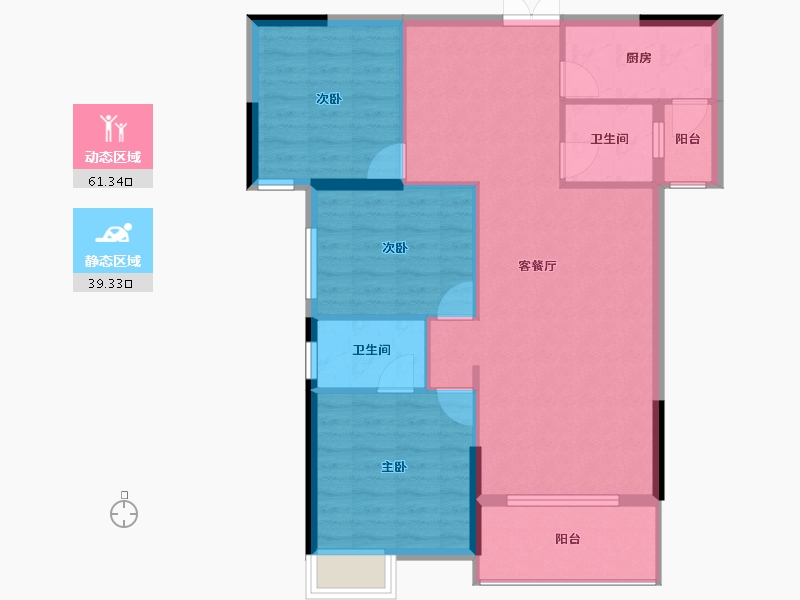 湖北省-咸宁市-仕中心-91.82-户型库-动静分区