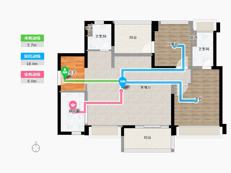 广东省-深圳市-深国际万科和雅轩-112.63-户型库-动静线