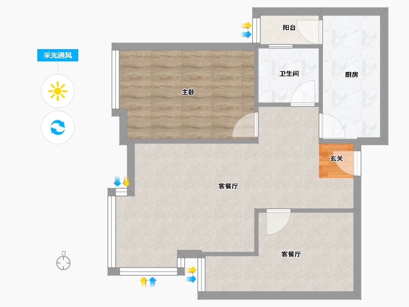 广东省-广州市-文星阁-60.22-户型库-采光通风