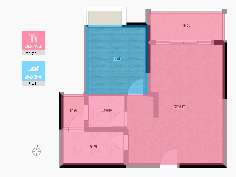 云南省-红河哈尼族彝族自治州-南湖国际-55.99-户型库-动静分区