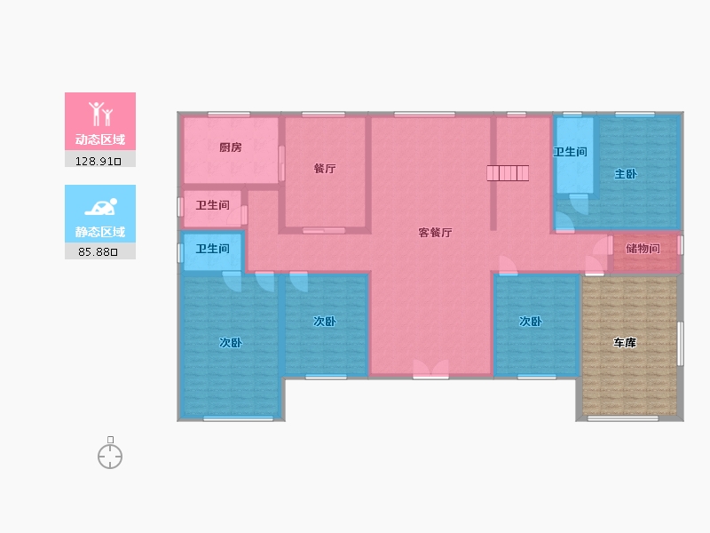 北京-北京市-工式-216.39-户型库-动静分区