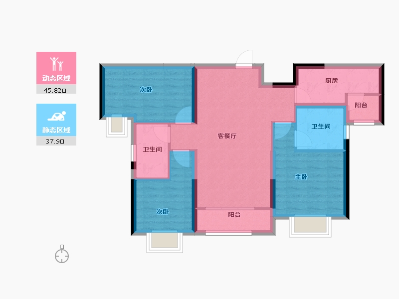 广东省-深圳市-惠州恒大御湖郡-74.12-户型库-动静分区