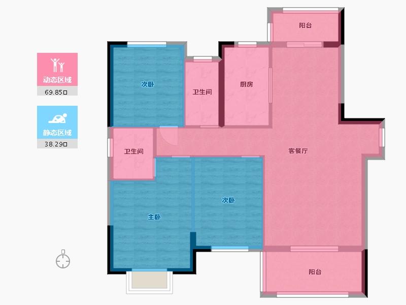 湖北省-咸宁市-三胜首付-98.00-户型库-动静分区