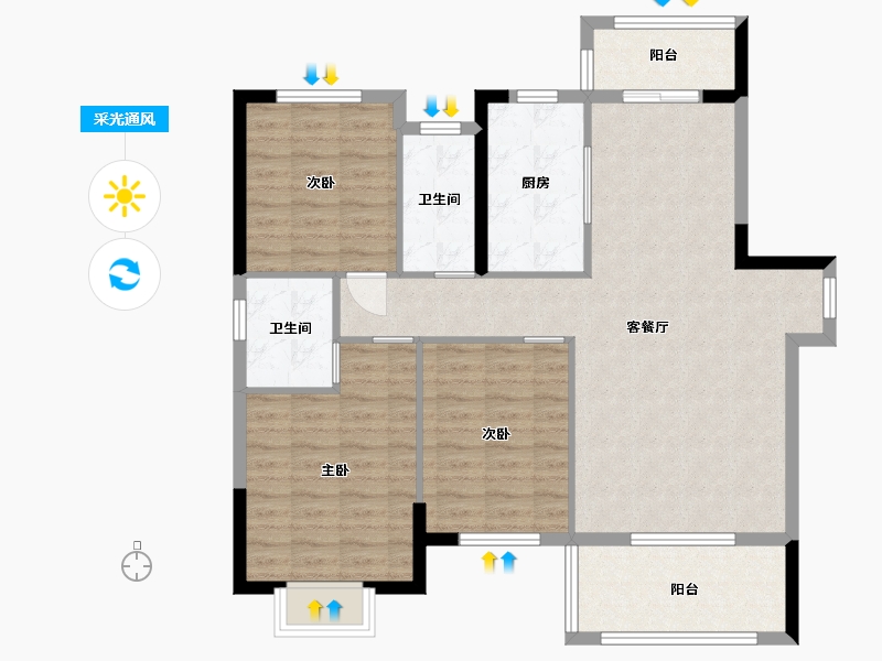 湖北省-咸宁市-三胜首付-98.00-户型库-采光通风