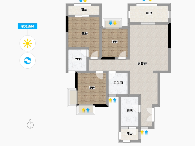 四川省-泸州市-锦源品尚-99.09-户型库-采光通风