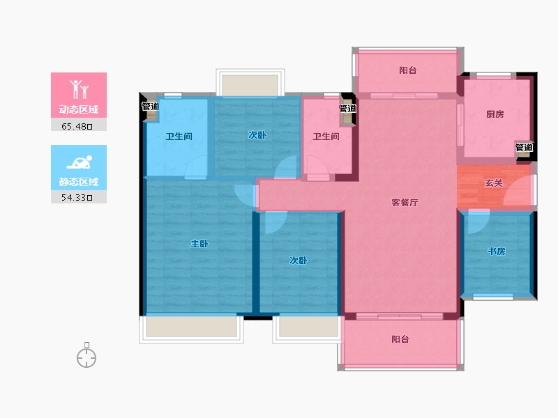 广东省-深圳市-保利和悦华锦-108.17-户型库-动静分区