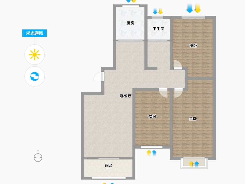 山东省-滨州市-恒基山庄-139.99-户型库-采光通风