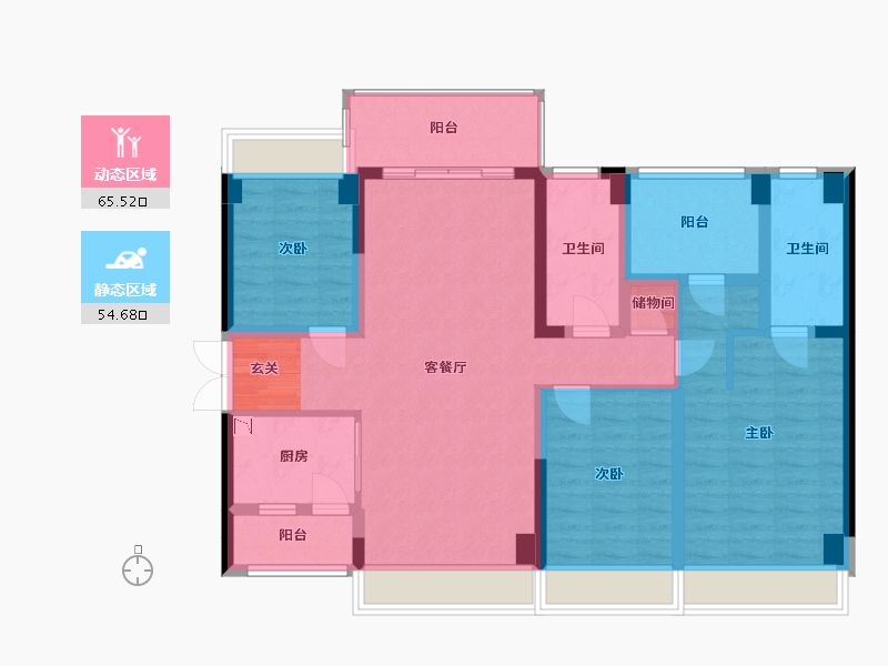 广东省-深圳市-佳兆业盐田城市广场三期-105.67-户型库-动静分区