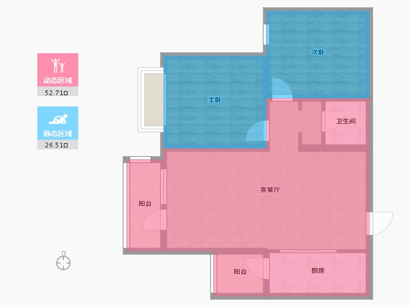 河北省-沧州市-泊澜天下-70.29-户型库-动静分区