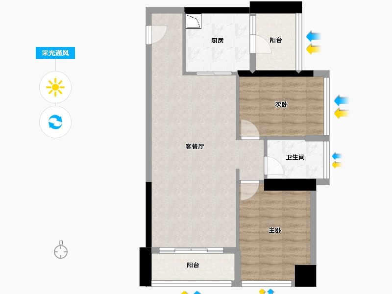 广东省-广州市-臻林-69.00-户型库-采光通风