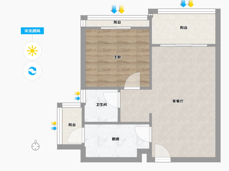 四川省-成都市-龙锦文苑-46.21-户型库-采光通风